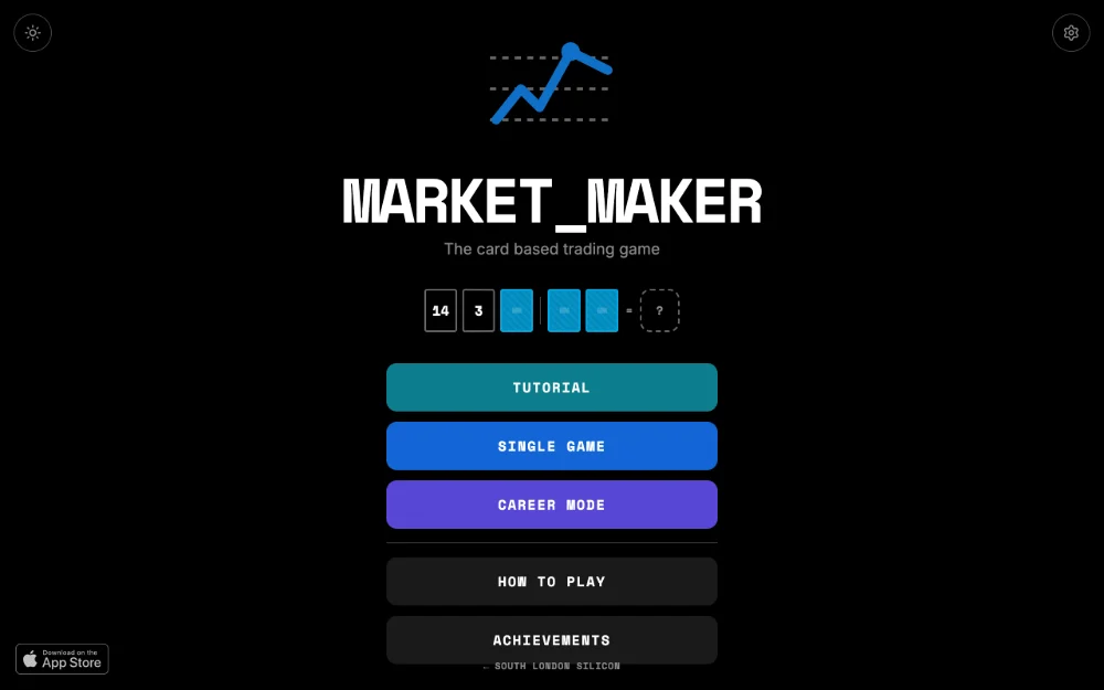 The web game's home screen: Tutorial, Single Game, Career Mode, How to Play and Achievements.