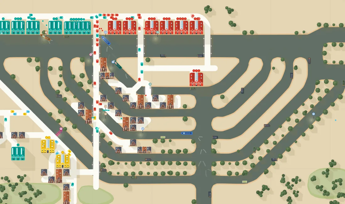 Amsterdam map: concentric canals with bridges, and the IJ across the top