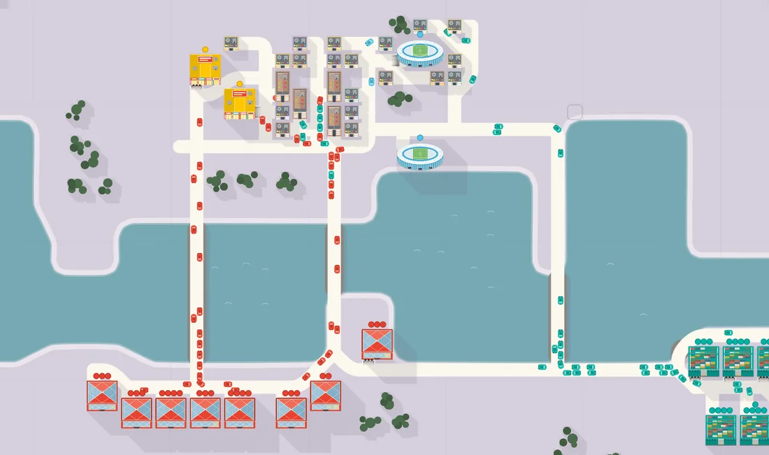 Hong Kong map: Victoria Harbour between the north and south sides of the city