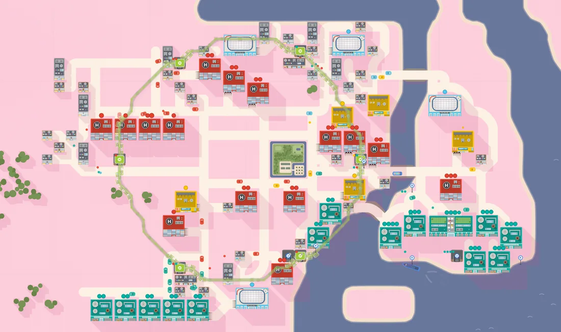 Tokyo map: the Yamanote loop round the centre, the river and the bay